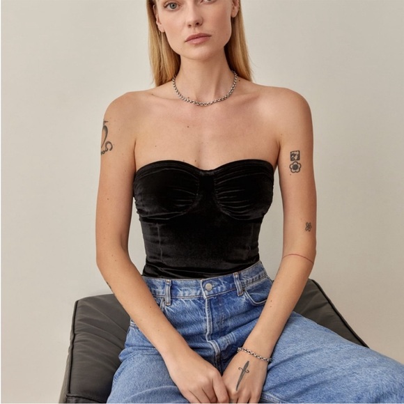 Reformation Fabien Velvet Bodysuit - Picture 1 of 4